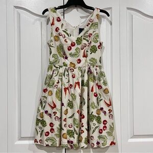 ModCloth vegetable print sleeveless dress Medium